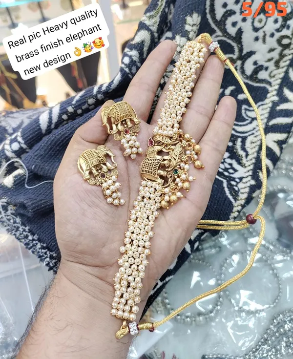 Viva_Jewels_Regal_Heritage_Gold-Plated_Elephant_Motif_Choker_Set_–_Handcrafted_Temple_Jewelry_with_Multi-Strand_Pearls,_Rubies,_and_Emerald_Accents