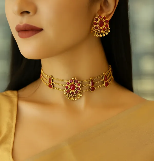 Viva_Jewels_Premium_Red_Brass_Choker_with_Matching_Earrings_–_Elegant_Ethnic_Jewellery_Set_for_Weddings_&_Festive_Wear