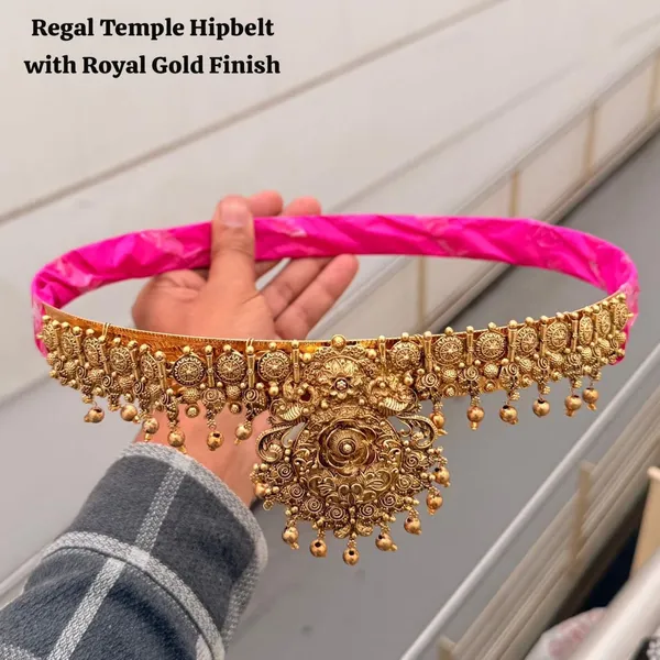 Viva_Jewels_Regal_3D_Rose-Motif_Temple_Hipbelt_|_Antique_Gold_Nakshi_Work_Kamarbandh_|_Handcrafted_Floral_Bridal_Vaddanam_with_Golden_Ghungroo_Drops
