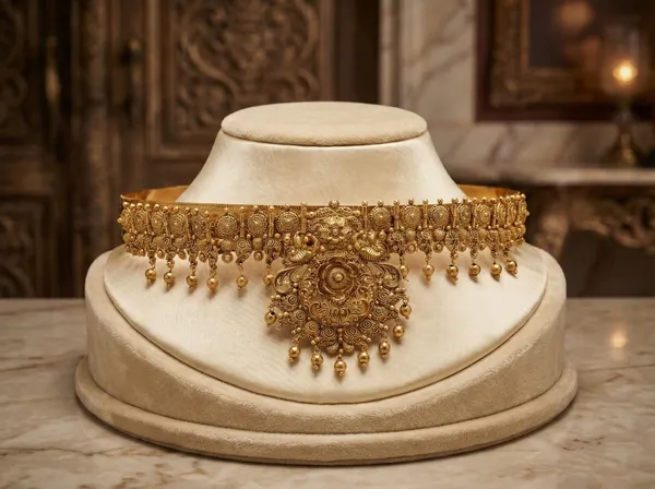 Viva_Jewels_Regal_3D_Rose-Motif_Temple_Hipbelt_|_Antique_Gold_Nakshi_Work_Kamarbandh_|_Handcrafted_Floral_Bridal_Vaddanam_with_Golden_Ghungroo_Drops