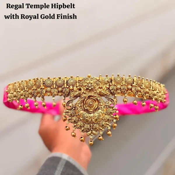 Viva_Jewels_Regal_3D_Rose-Motif_Temple_Hipbelt_|_Antique_Gold_Nakshi_Work_Kamarbandh_|_Handcrafted_Floral_Bridal_Vaddanam_with_Golden_Ghungroo_Drops