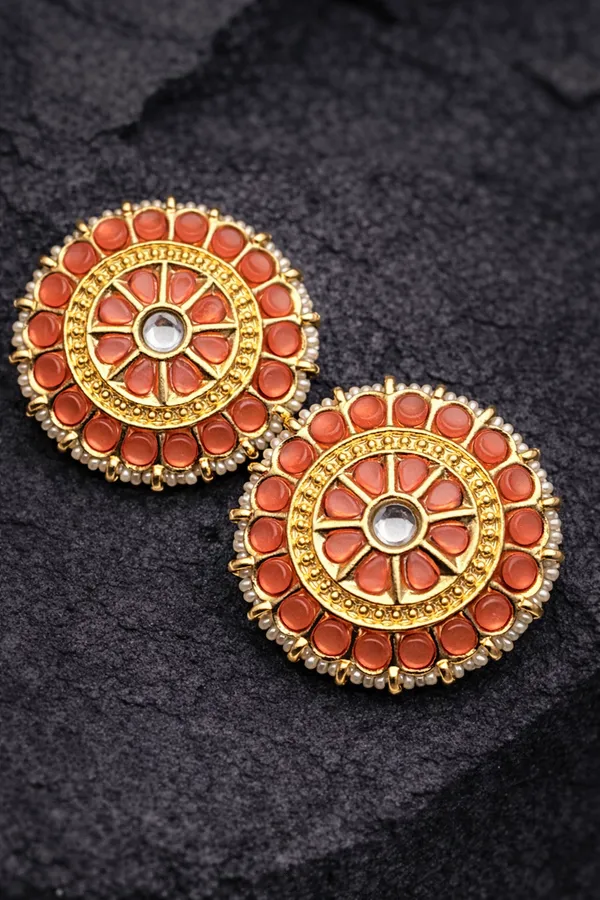 Viva_Jewels_Vibrant_Sunset_Orange_Kundan_Studs_–_Handcrafted_Gold-Plated_Oversized_Floral_Chandbali_Ear_Studs_with_Pearl_Border_and_Mirror_Accent