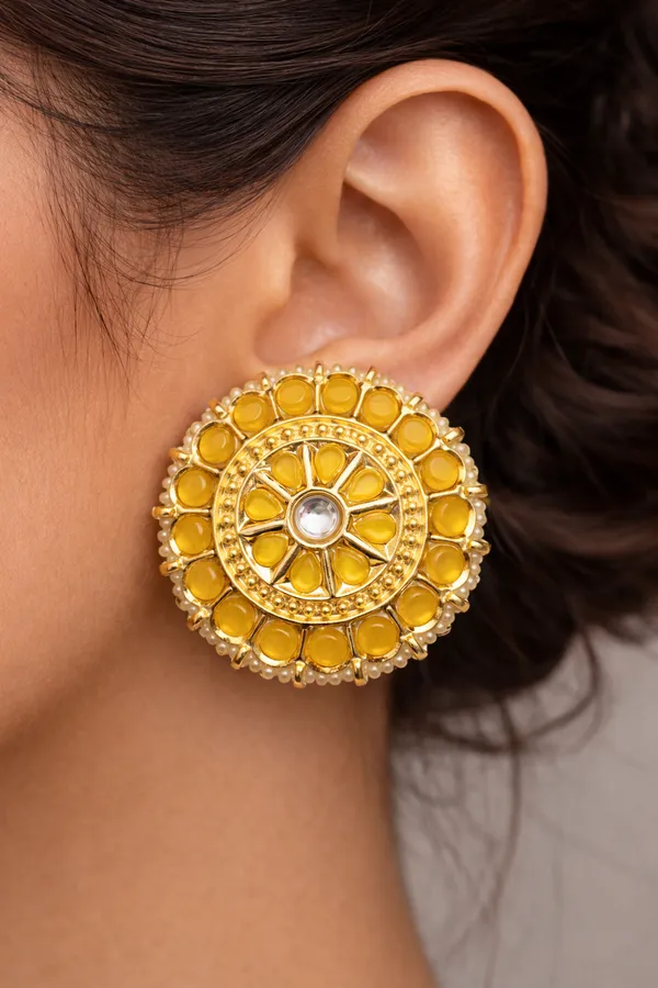 Viva_Jewels_Sun-Kissed_Yellow_Kundan_Studs_–_Handcrafted_Gold-Plated_Oversized_Floral_Chandbali_Ear_Studs_with_Pearl_Border_and_Mirror_Accent