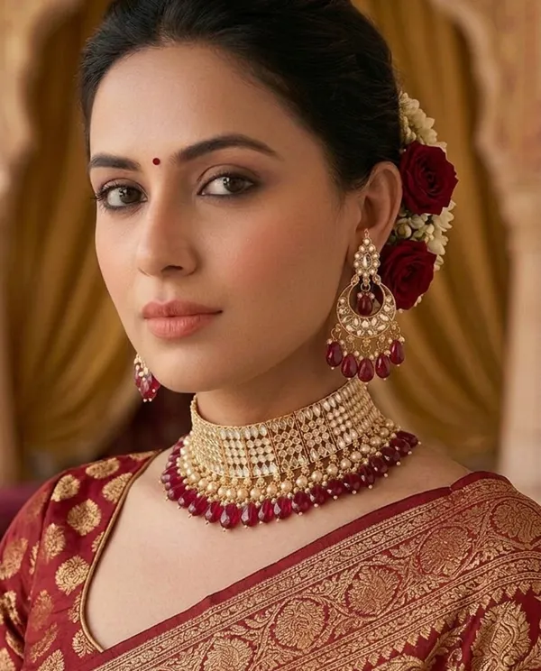 Viva_Jewels_Regal_Maroon_&_Gold_Kundan_Choker_Set_–_Premium_Brass-Based_Handcrafted_Necklace_with_Ruby-Red_Droplets_and_Matching_Statement_Earrings