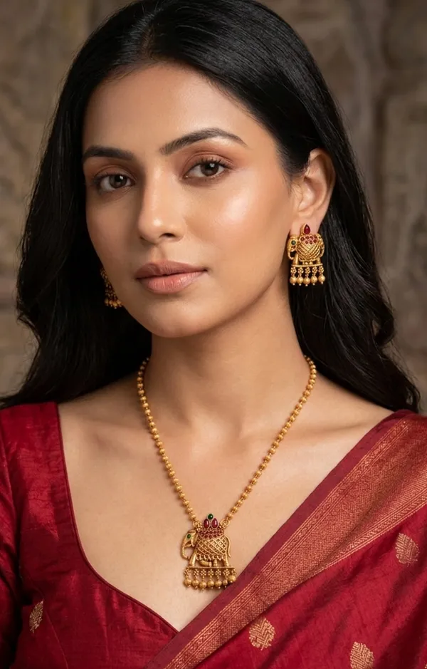 Viva_Jewels_Traditional_Gold-Plated_Elephant_Heritage_Pendant_Set_–_Handcrafted_Temple_Jewelry_Long_Chain_with_Ruby_&_Emerald_Accents
