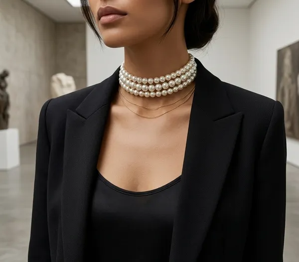 Viva_Jewels_Regal_Three-Layer_White_Shell_Pearl_Choker_Set_–_Classic_Multi-Strand_Pearl_Necklace_with_Matching_Round_Pearl_Stud_Earrings