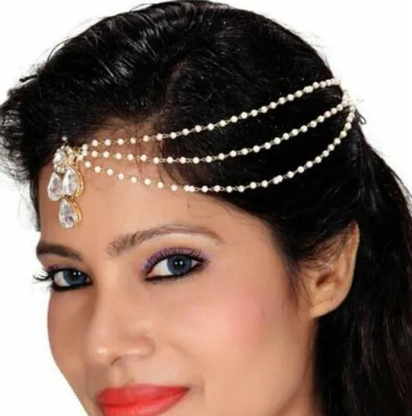 Viva_Jewels_Traditional_Gold-Plated_Three-Layer_Matha_Patti_–_Elegant_Pearl-Strand_Headband_with_Shimmering_Kundan_Drop_Maang_Tikka