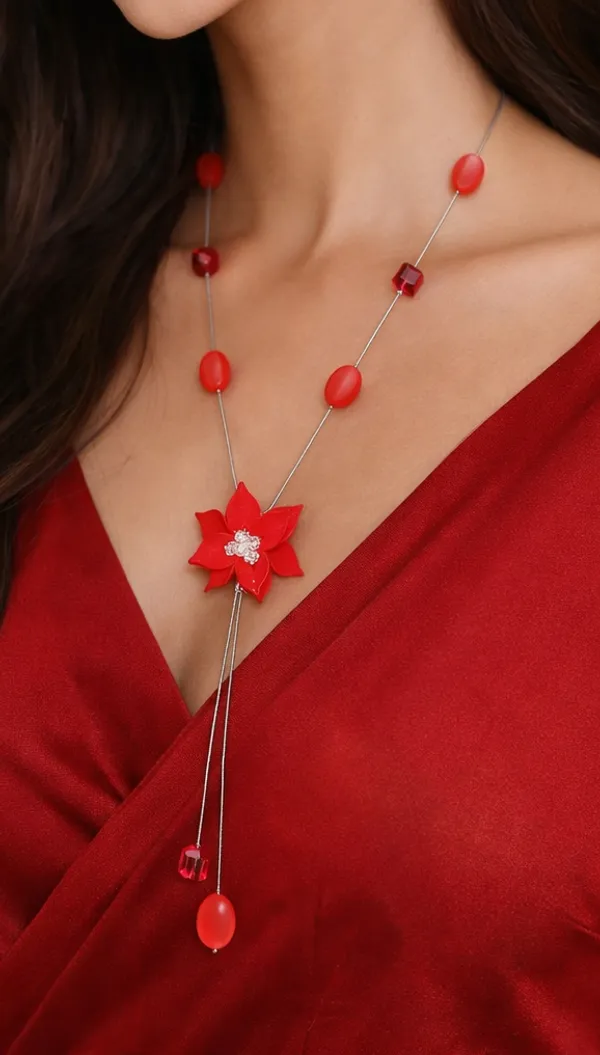 Viva_Jewels_Enchanted_Crimson_Floral_Lariat_–_Contemporary_Silver-Toned_Long_Necklace_with_Red_Petal_Flower_Pendant_and_Beaded_Accents