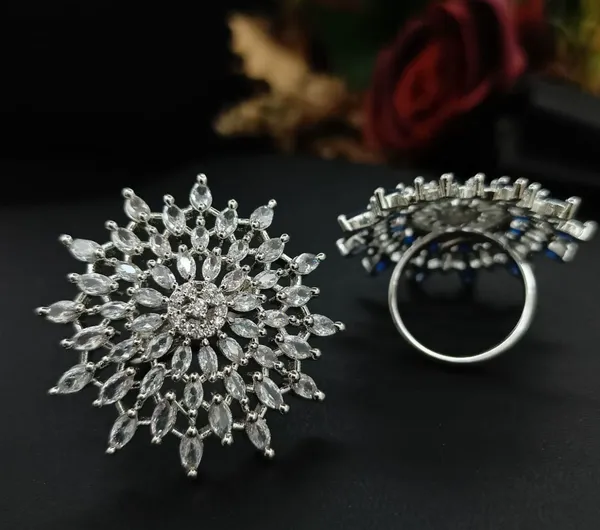 Viva_Jewels_Regal_Rose_Gold-Plated_"Surajmukhi"_Cocktail_Ring_–_Grand_Floral_Sunburst_Statement_Ring_with_Marquise-Cut_Zircon_Crystals