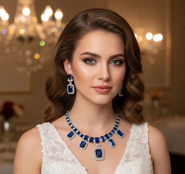 Silver_Plated_Blue_Sapphire_CZ_Necklace_Set