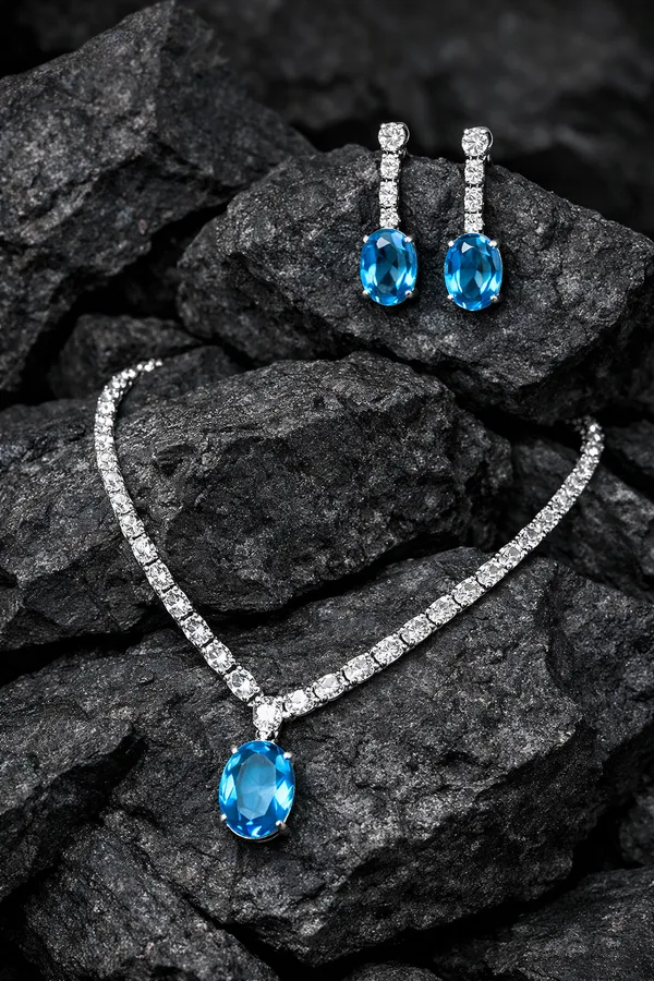 Viva_Jewels_Celestial_Azure_Silver-Plated_Necklace_Set_–_Elegant_V-Shaped_Zircon_Choker_with_Radiant_Blue_Topaz-Style_Pendant_and_Drop_Earrings