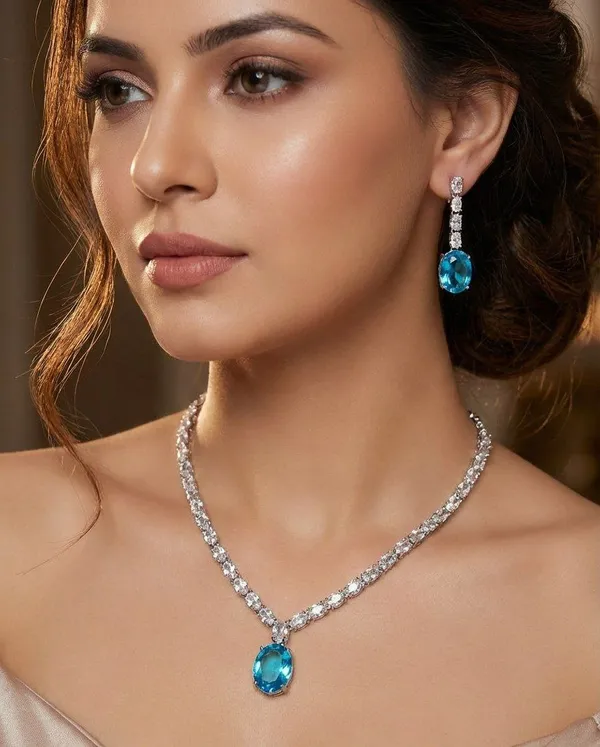Viva_Jewels_Celestial_Azure_Silver-Plated_Necklace_Set_–_Elegant_V-Shaped_Zircon_Choker_with_Radiant_Blue_Topaz-Style_Pendant_and_Drop_Earrings