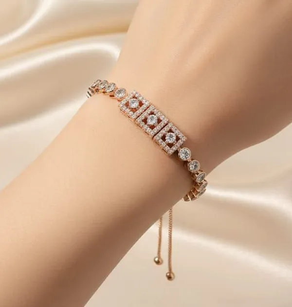 Viva_Jewels_Elegant_Rose_Gold-Plated_Geometric_Square_Panel_Bolo_Bracelet_–_Sparkling_American_Diamond_Adjustable_Pull-String_Bracelet_for_Party,_Office_&_Everyday_Glamour