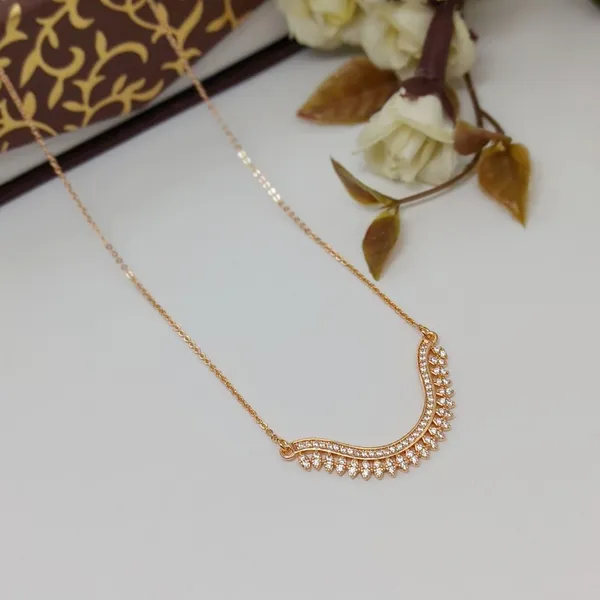 Viva_Jewels_Elegant_Rose_Gold-Plated_Minimalist_Curved_Necklace_–_Sparkling_American_Diamond_Curved_Pendant_Chain_for_Contemporary,_Office_&_Daily_Wear