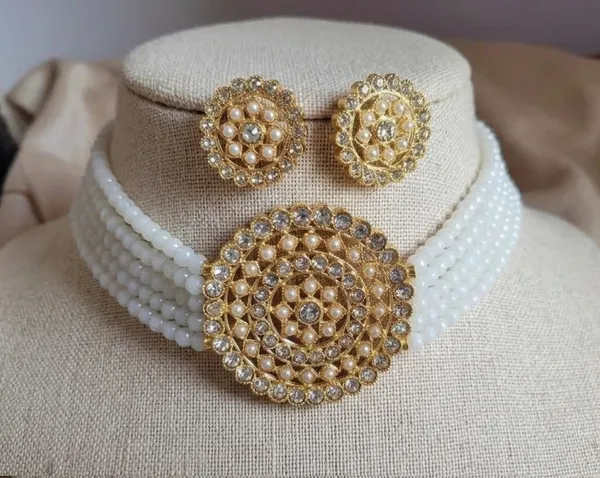 Viva_Jewels_Eternal_Pearl_Choker_Set_–_Premium_Gold-Plated_Kundan_Mandala_Necklace_with_Pristine_White_Multi-Strand_Beadwork_&_Matching_Studs