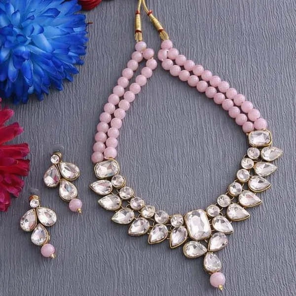 Viva_Jewels_Festive_Dual-Strand_Pastel_Pink_Bead_Necklace_Set_–_Traditional_Gold-Plated_Chunky_Kundan_Collar_Choker_with_Matching_Teardrop_Cluster_Earrings
