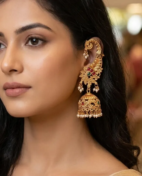 Viva_Jewels_Heritage_Matte_Gold_Paisley_Jhumka_Earrings_–_Premium_Red_&_Green_Kemp_Stone_Traditional_Bridal_Jhumkis_with_Cluster_Pearl_Dangles