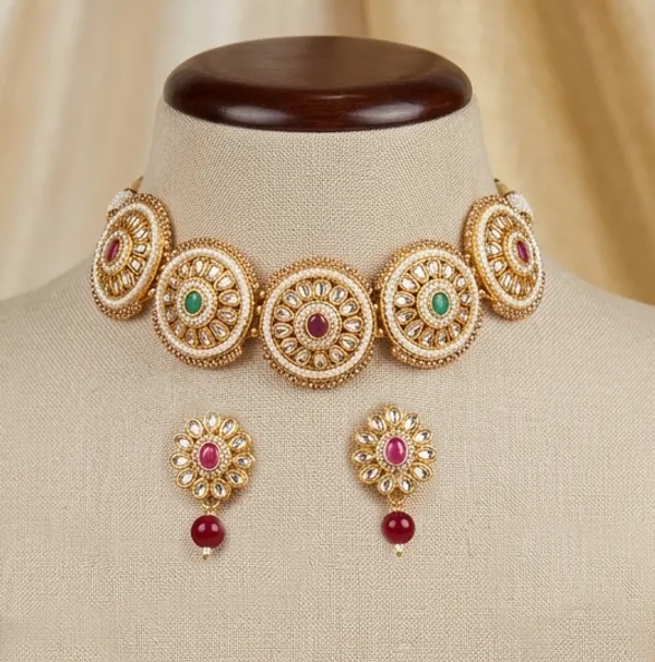 Viva_Jewels_Imperial_Heritage_Choker_Set_–_Gold-Plated_Kundan__Necklace_with_Ruby-Emerald_Accents_&_Droplet_Earrings