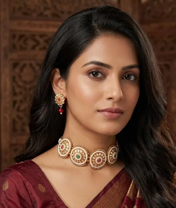 Viva_Jewels_Imperial_Heritage_Choker_Set_–_Gold-Plated_Kundan__Necklace_with_Ruby-Emerald_Accents_&_Droplet_Earrings
