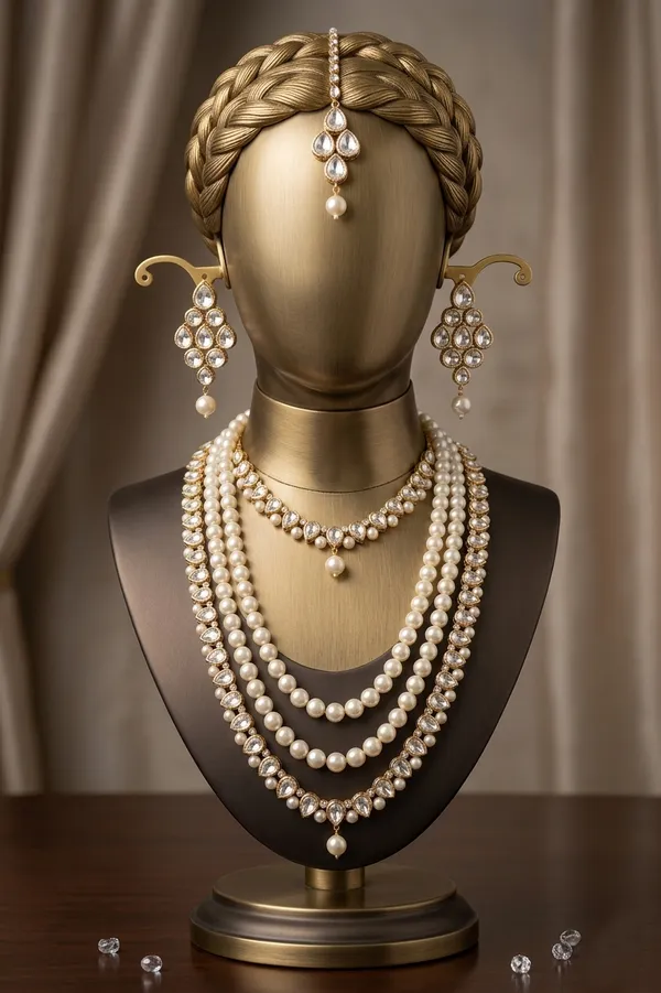Viva_Jewels_Imperial_Pearl_&_Kundan_Bridal_Set_–_18K_Gold-Plated_Layered_Rani_Haar_with_Choker,_Tiered_Maang_Tikka,_and_Matching_Drop_Earrings