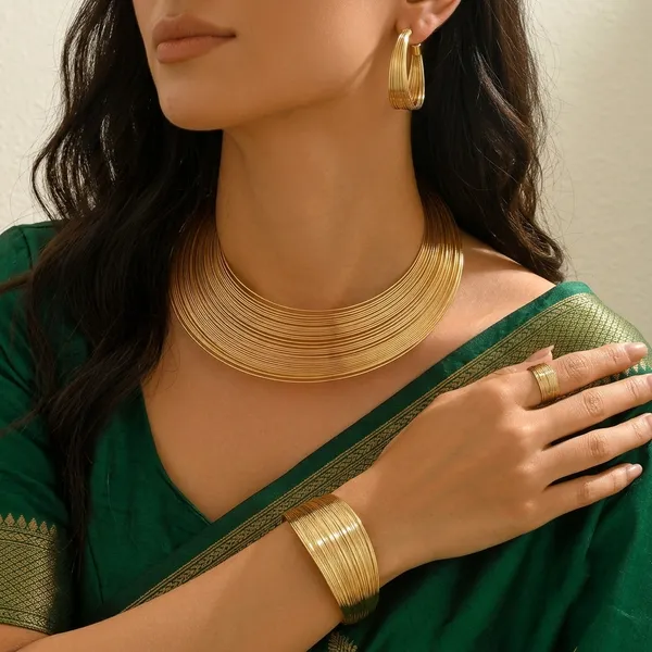 Viva_Jewels_Modern_Luxe_18K_Gold-Plated_Multi-Strand_Ribbed_Jewelry_Set_–_Statement_Collar_Necklace,_Wide_Cuff_Bracelet,_Earrings_&_Ring_Set