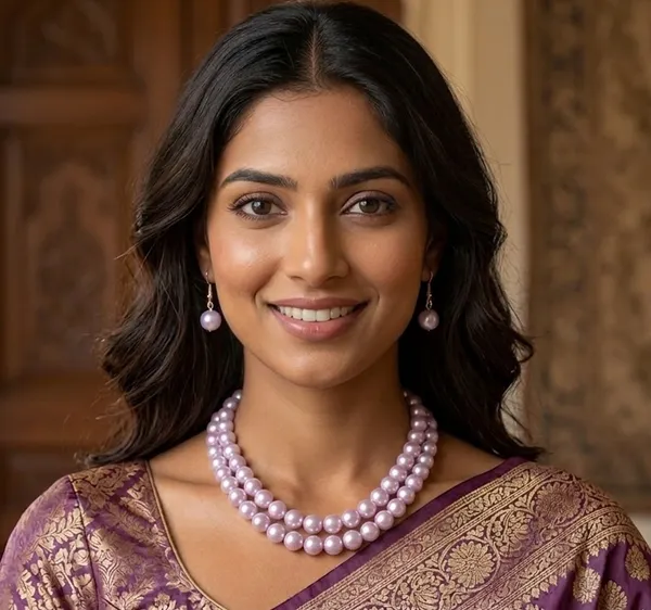 Viva_Jewels_Regal_Lavender_Beaded_Necklace_Set_–_Elegant_Double-Strand_Lilac_Pearl_Necklace_with_Matching_Drop_Earrings
