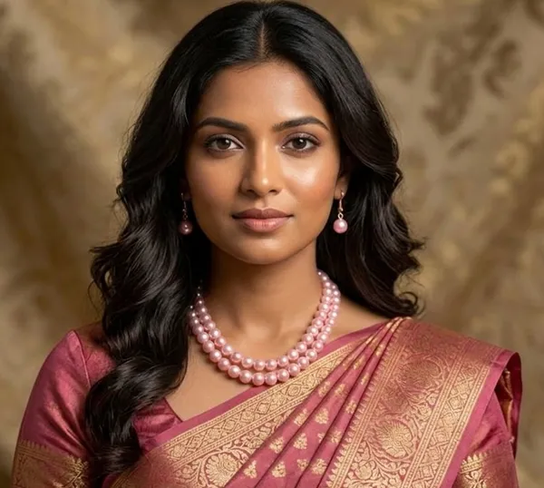 Viva_Jewels_Regal_Light_Pink_Beaded_Necklace_Set_–_Elegant_Double-Strand_Pastel_Pink_Pearl_Necklace_with_Matching_Drop_Earrings