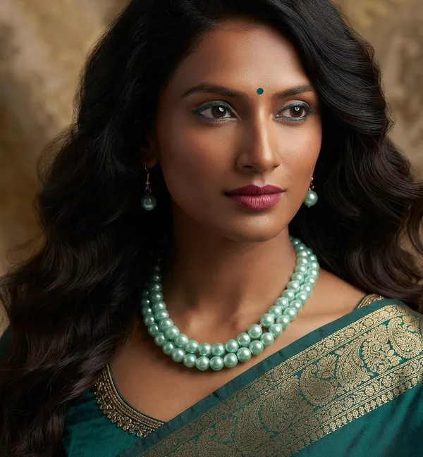 Viva_Jewels_Regal_Mint_Green_Beaded_Necklace_Set_–_Elegant_Double-Strand_Seafoam_Pearl_Necklace_with_Matching_Drop_Earrings