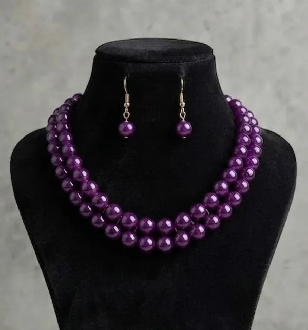 Viva_Jewels_Regal_Purple_Beaded_Necklace_Set_–_Elegant_Double-Strand_Wine_Pearl_Necklace_with_Matching_Drop_Earrings