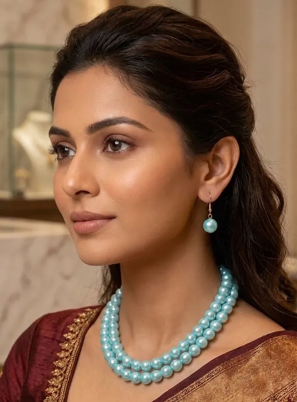Viva_Jewels_Regal_Sky_Blue_Beaded_Necklace_Set_–_Elegant_Double-Strand_Aqua_Pearl_Necklace_with_Matching_Drop_Earrings
