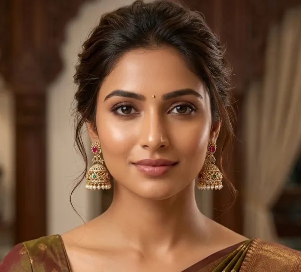 Viva_Jewels_Royal_Antique_Gold-Plated_CZ_Temple_Jhumka_Earrings_–_Long_Heritage_Floral_Stud_with_Ruby-Green_Accent_Stones