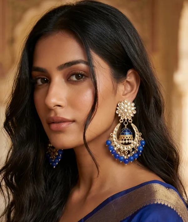 Viva_Jewels_Royal_Azure_Kundan_Jhumka_Earrings_–_Gold-Plated_Chandbali_Drops_with_Meenakari_&_Blue_Pearl_Clusters
