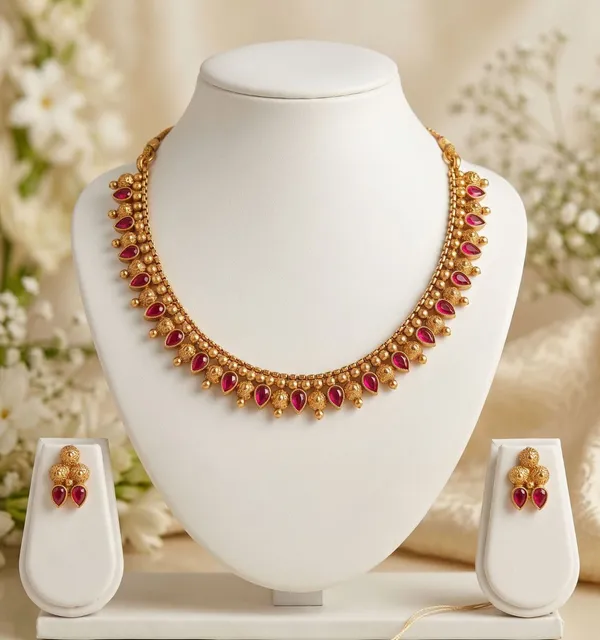 Viva_Jewels_Royal_Crimson_Teardrop_Necklace_Set_–_22K_Gold-Plated_Traditional_Necklace_with_Vibrant_Ruby-Red_Stones_and_Matching_Stud_Earrings