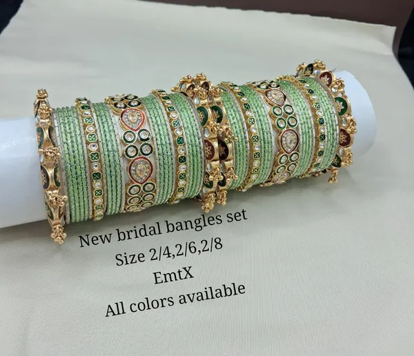 Viva_Jewels_Royal_Meenakari_Bridal_Chura_Set_–_Premium_Gold-Plated_Pastel_Green_Silk_Thread_Bangle_Stack_with_Kundan_&_Ghungroo_Accents