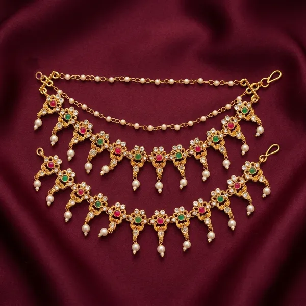 Viva_Jewels_Royal_Peacock_Temple_Antique_Gold_Full_Hair_Extension_Set_–_Multi-Layered_Side_Chains_with_Cascading_Pearl_Braid_Tassels
