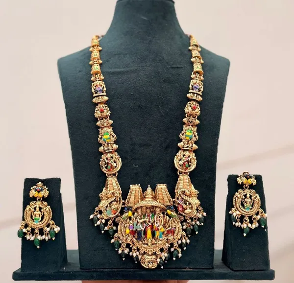 Viva_Jewels_Royal_Ram_Parivar_Antique_Gold_Nakshi_Temple_Haram_Set_–_Handcrafted_Divine_Ram_Darbar_Long_Necklace_with_Emerald_Bead_Drops_&_Matching_Earrings