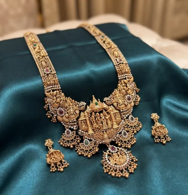 Viva_Jewels_Royal_Ram_Parivar_Antique_Gold_Temple_Haram_Set_–_Handcrafted_Bridal_Temple_Necklace_&_Jhumka_Earrings_with_CZ_&_Kemp_Accents