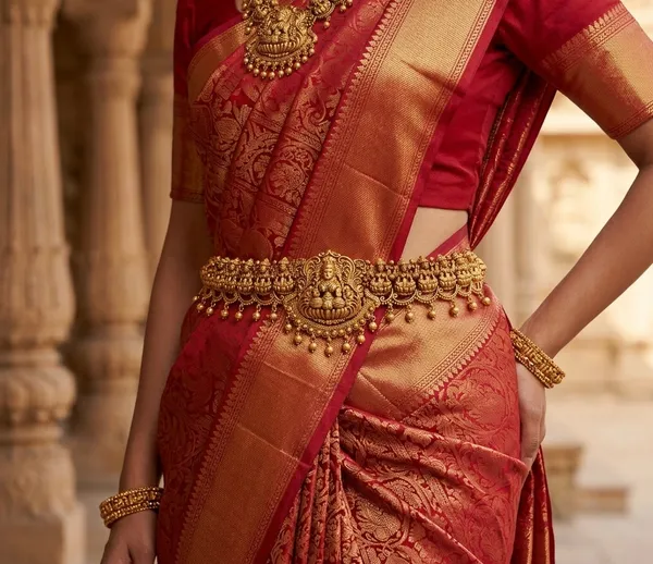 Viva_Jewels_Sacred_Temple_Vaddanam_–_Antique_Matte_Gold-Plated_Waist_Belt_with_Central_Goddess_Lakshmi_Motif_and_Traditional_Sculpted_Figurine_Links