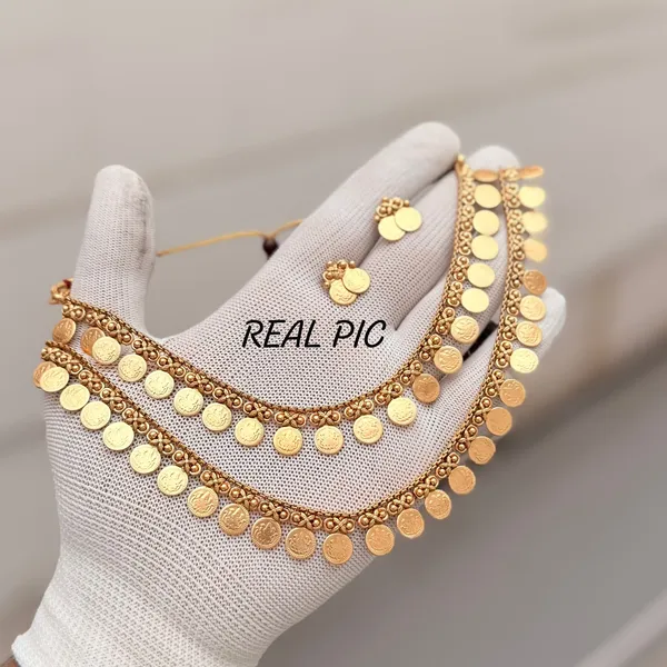 Viva_Jewels_Traditional_Double-Layer_Lakshmi_Kasu_Mala_Necklace_Set_–_Antique_Gold_Plated_Coin_Necklace_with_Matching_Earring_Studs