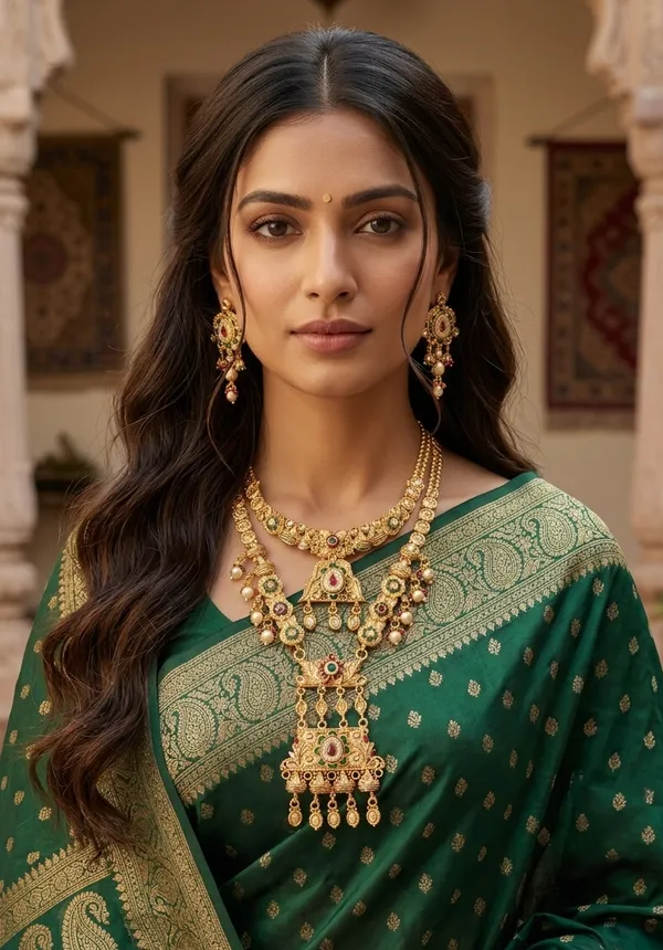 Viva_Jewels_Regal_Heritage_Bridal_Choker_Set_–_Gold-Plated_Kundan_&_Polki_Inspired_Choker_with_Multi-Layered_Pearl_Strands_and_Matching_Jhumkas