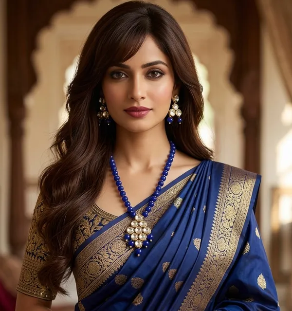 Viva_Jewels_Royal_Blue_Beaded_Kundan_Necklace_Set_–_Elegant_Blue_Bead_String_Necklace_with_Traditional_Kundan_Drop_Pendant_and_Matching_Earrings