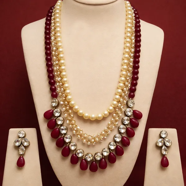 Viva_Jewels_Regal_Maroon_&_Cream_Multi-Layer_Rani_Haar_Set_–_Premium_Gold-Plated_Kundan_Necklace_with_Teardrop_Droplets_and_Matching_Statement_Earrings