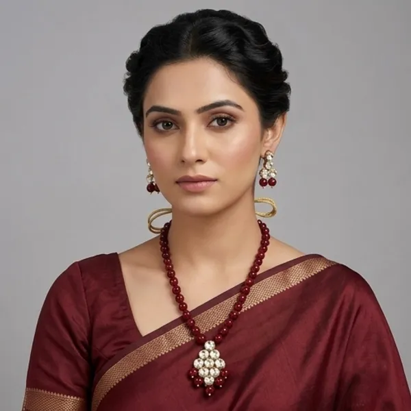 Viva_Jewels_Exquisite_Gold-Plated_Maroon_Red_Pendant_Set_–_Elegant_Floral_Motif_Necklace_with_Matching_Earrings_for_Ethnic_&_Daily_Wear