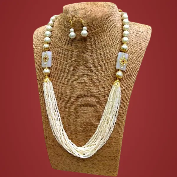 White_Brass_Premium_&_Elegant_Necklace_&_Earring_Set_For_Women