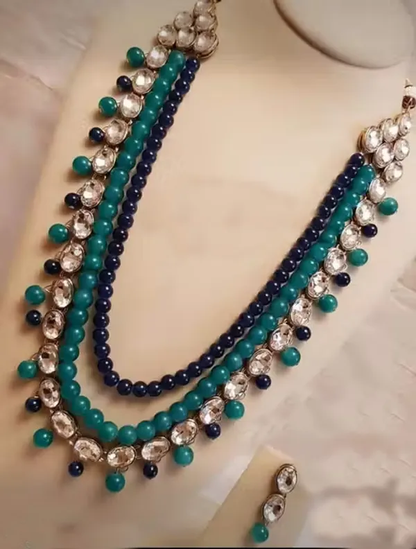 Viva_Jewels_Regal_Navy_&_Teal_Triple-Strand_Kundan_Necklace_–_Premium_Brass-Based_Elegant_Neckpiece_with_Shimmering_Polki_Accents_and_Matching_Earrings