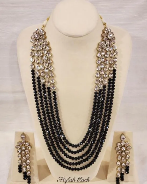 Viva_Jewels_Regal_Black_Brass_Premium_Multi-Strand_Necklace_Set_–_Majestic_Five-Strand_-_Black_Necklace_with_Grand_Kundan_Accents_and_Matching_Statement_Earrings