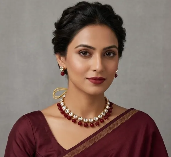 Viva_Jewels_Regal_Maroon_&_Kundan_Round-Cut_Necklace_Set_–_Traditional_Gold-Plated_Bead_Jewellery_with_Matching_Drop_Earrings_for_Weddings_&_Festive_Wear