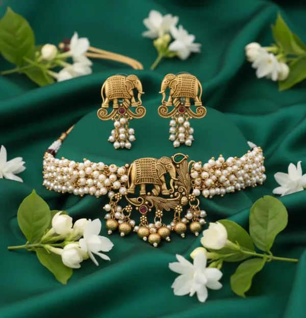 Viva_Jewels_Regal_Heritage_Gold-Plated_Elephant_Motif_Choker_Set_–_Handcrafted_Temple_Jewelry_with_Multi-Strand_Pearls,_Rubies,_and_Emerald_Accents
