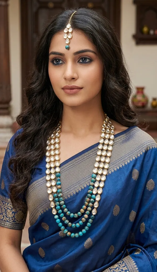 Viva_Jewels_Serene_Sky_Blue_Kundan_Choker_Set_–_Gold-Plated_Brass_Necklace_with_Pastel_Blue_Bead_Strands_and_Matching_Floral_Drop_Earrings