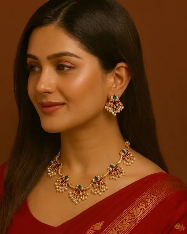 Viva_Jewels_Ethnic_Gold-Plated_Multicolor_Brass_Necklace_Set_–_Elegant_Traditional_Choker_with_Coordinating_Drop_Earrings_for_Weddings_&_Festivities